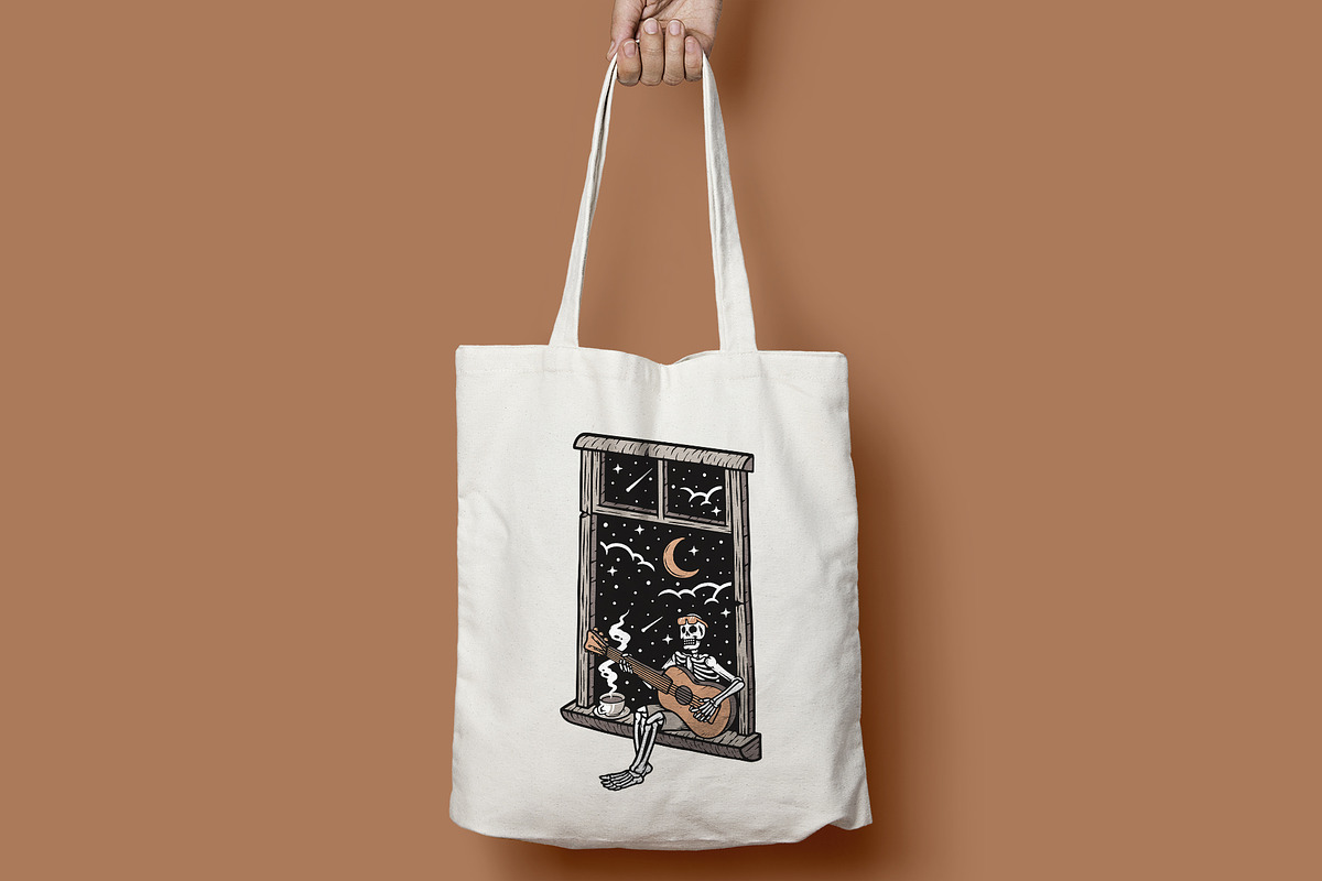 Skull playing guitar in the window, a Food Illustration by gunaonedesign (Photo 4 of 5)