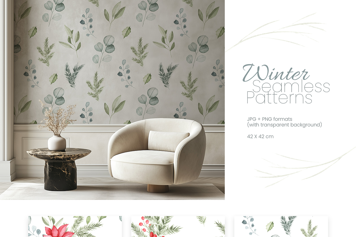 Winter Botanical Watercolor Set, a Decorative Illustration by Liliia Polos Illustration (Photo 8 of 10)