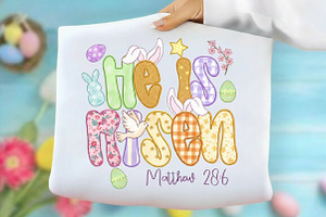 Floral Jesus Easter Patchwork Png, an Illustration by Designking