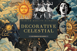 Decorative Celestial Clipart Bundle