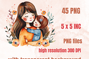 Watercolor Cute Mother's Day Clipart, a Graphic by GiraffeCreative (Thumbnail 2 of 9)