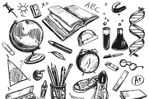 Sketch Back To School Background