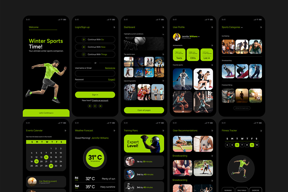 Winter Sports Mobile Application UX, an UI Kit Template by CreativeShaper (Photo 2 of 3)