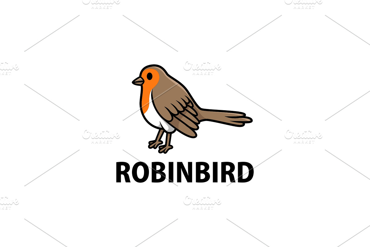 cute robin cartoon logo vector icon, a Branding & Logo Template by VASTARD STUDIO