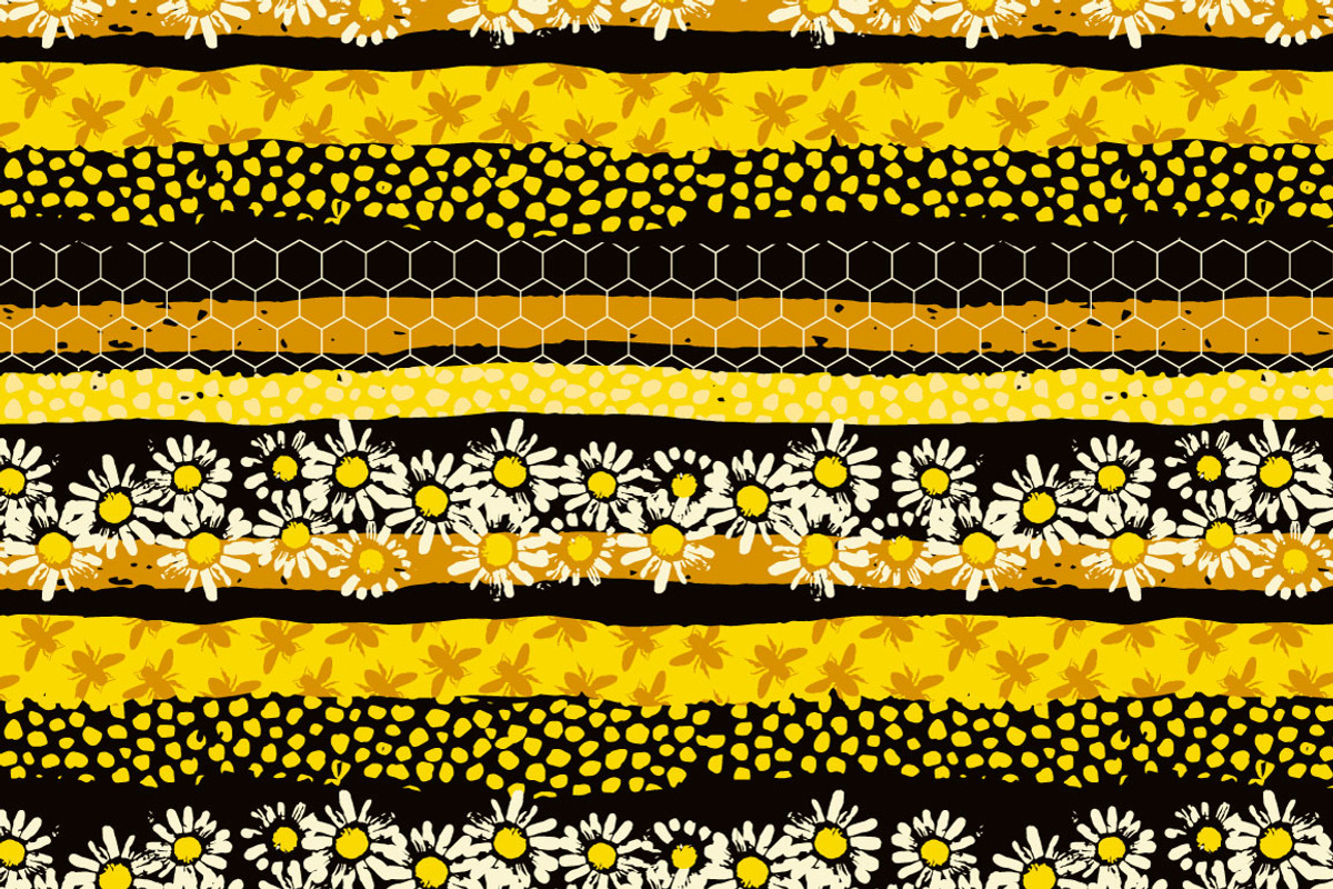 10 Honey seamless patterns., a Pattern Graphic by Nadia Grapes
