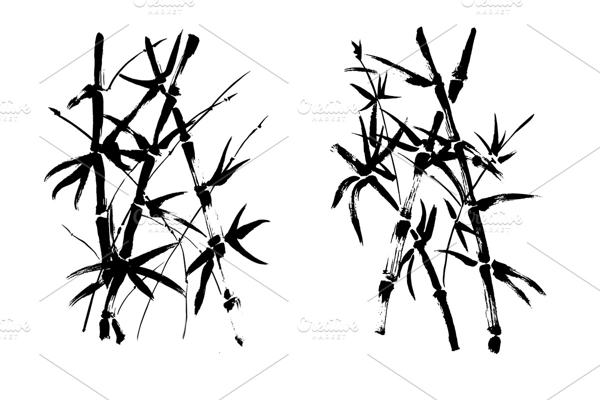 Vector japanese bamboo set, a Decorative Illustration by DerzhavinaArt (Photo 2 of 4)