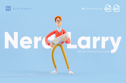 Nerd Larry Set, a Technology Illustration by Best Pixels™