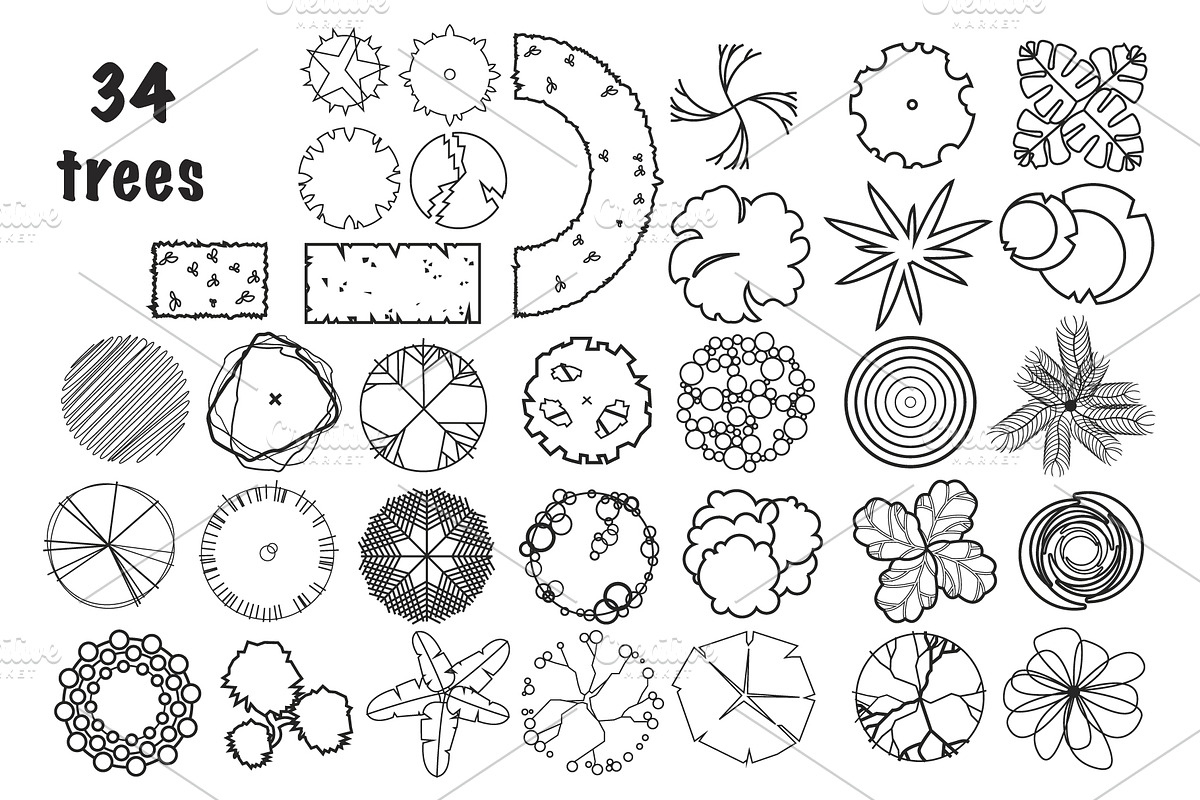 Set of top view trees and bushes, an Illustration by BSVIT (Photo 3 of 3)