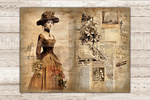 Vintage Woman Junk Journal Page