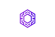Hexagonal Tech Processor Logo, a Branding & Logo Template by Vectorium Studio (Thumbnail 1 of 9)