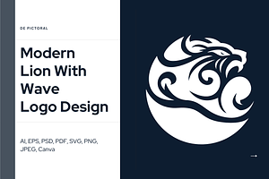 Modern Lion Tith Wave Logo Design, a Branding & Logo Template by Brand_Hero