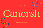Canersh - Modern Sans Serif Typeface, a Sans Serif Font by Font Kingdom (Thumbnail 1 of 7)