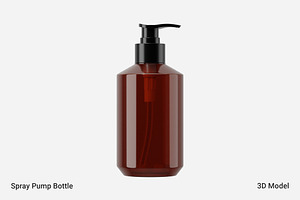 Spray Pump Bottle 3D Model, an Object 3D Model by Akebareee