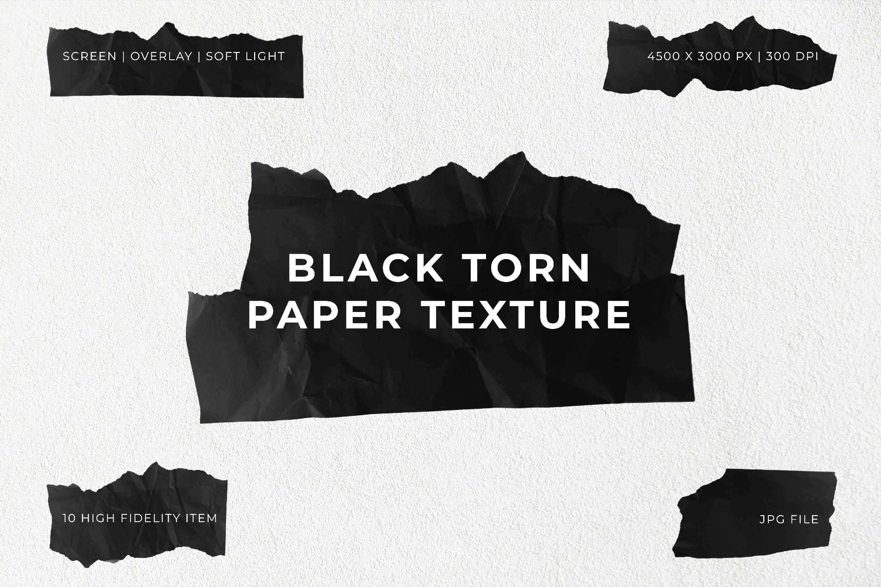 Black Torn Paper Texture, a Texture Graphic by Pitchlook.Studio