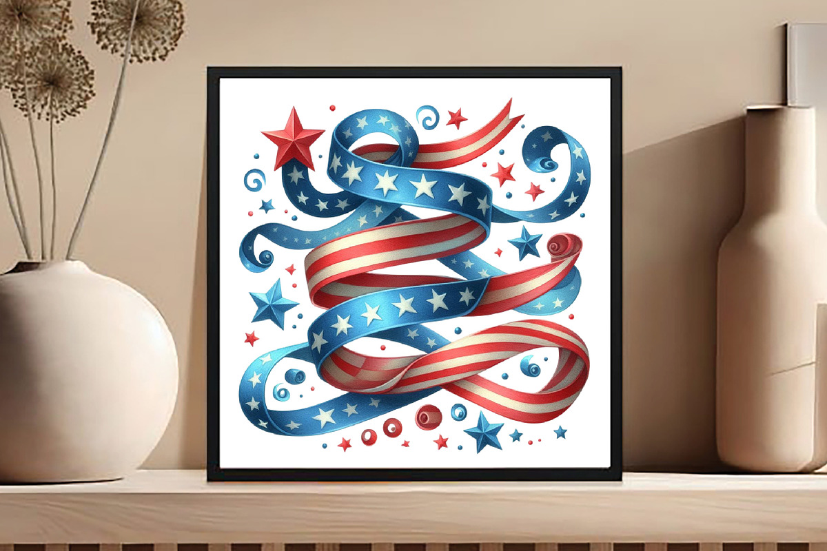 Ribbon Patriotic 4th of July Clipart, an Illustration by DreamCafeArt (Photo 5 of 7)