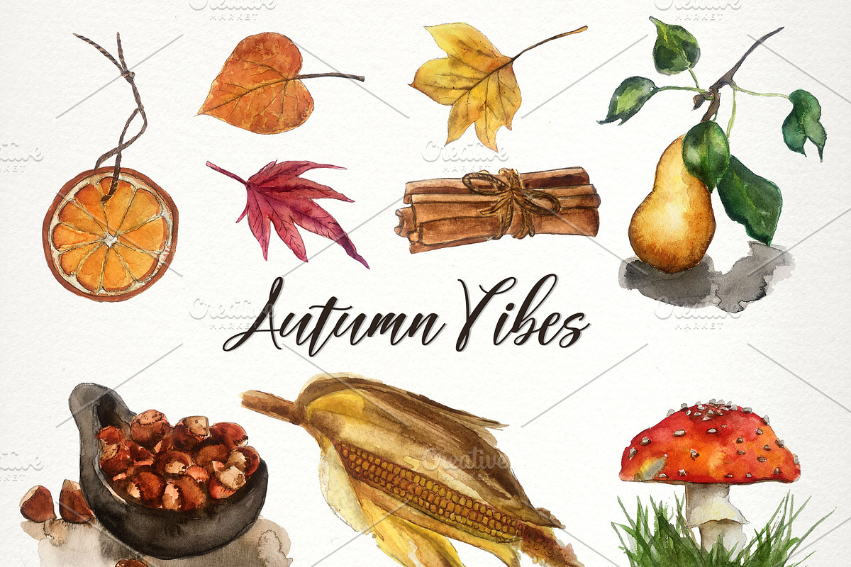 Autumn Vibes Clip Art Set, an Illustration by SandraGraphicDesign (Photo 8 of 10)