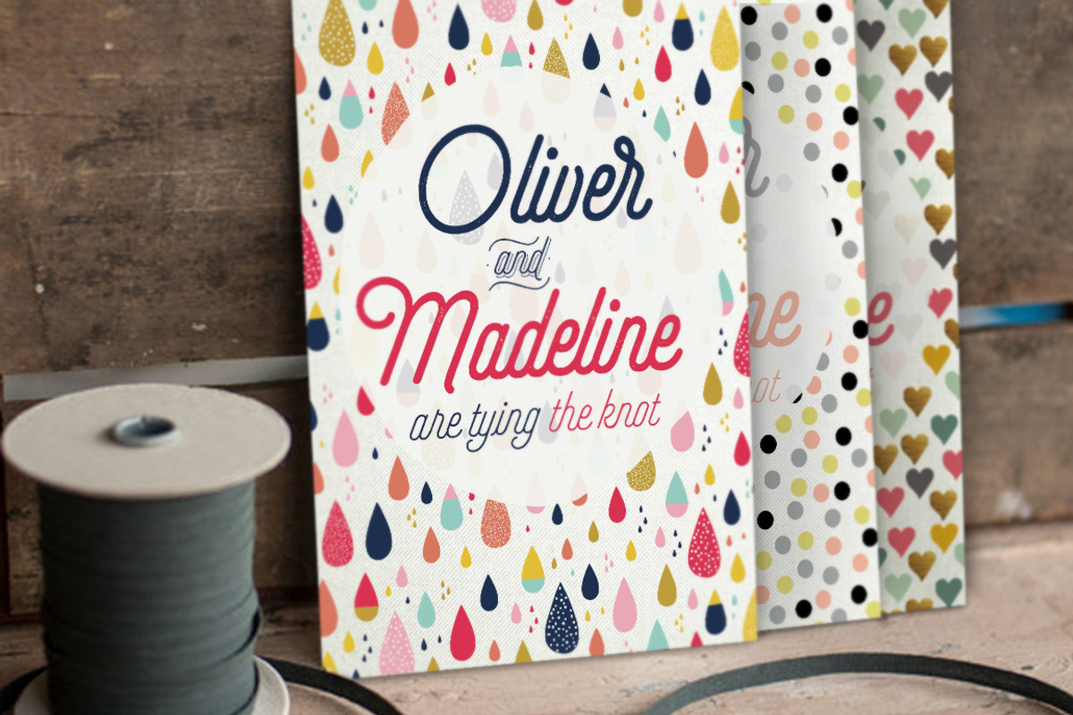 3 Fun Pattern Wedding Suite, an Invitation Template by BlueRobinDesignShop (Photo 4 of 6)