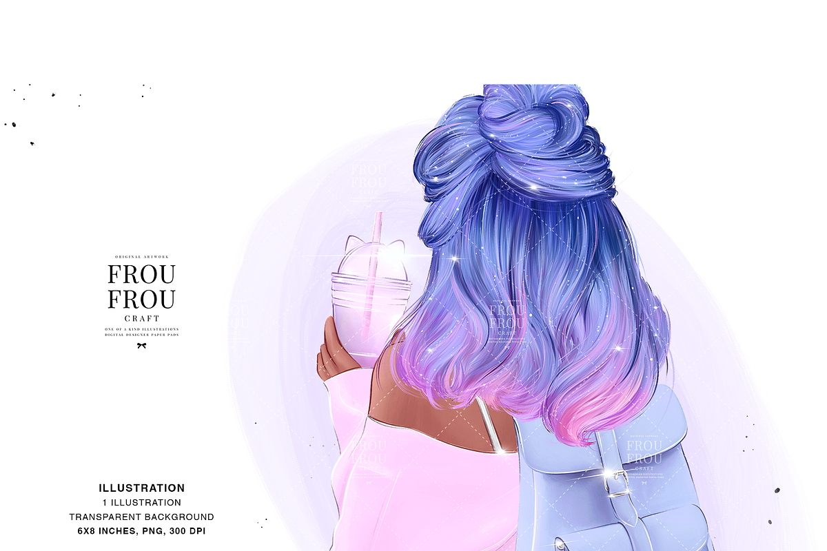 Pastel Cute Girl Illustration, an Illustration by Frou Fou Craft (Photo 2 of 2)