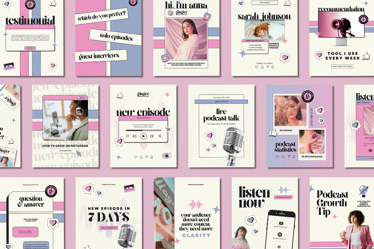 Podcast Instagram Templates, a Social Media Template by Anna Design Studio (Photo 11 of 11)