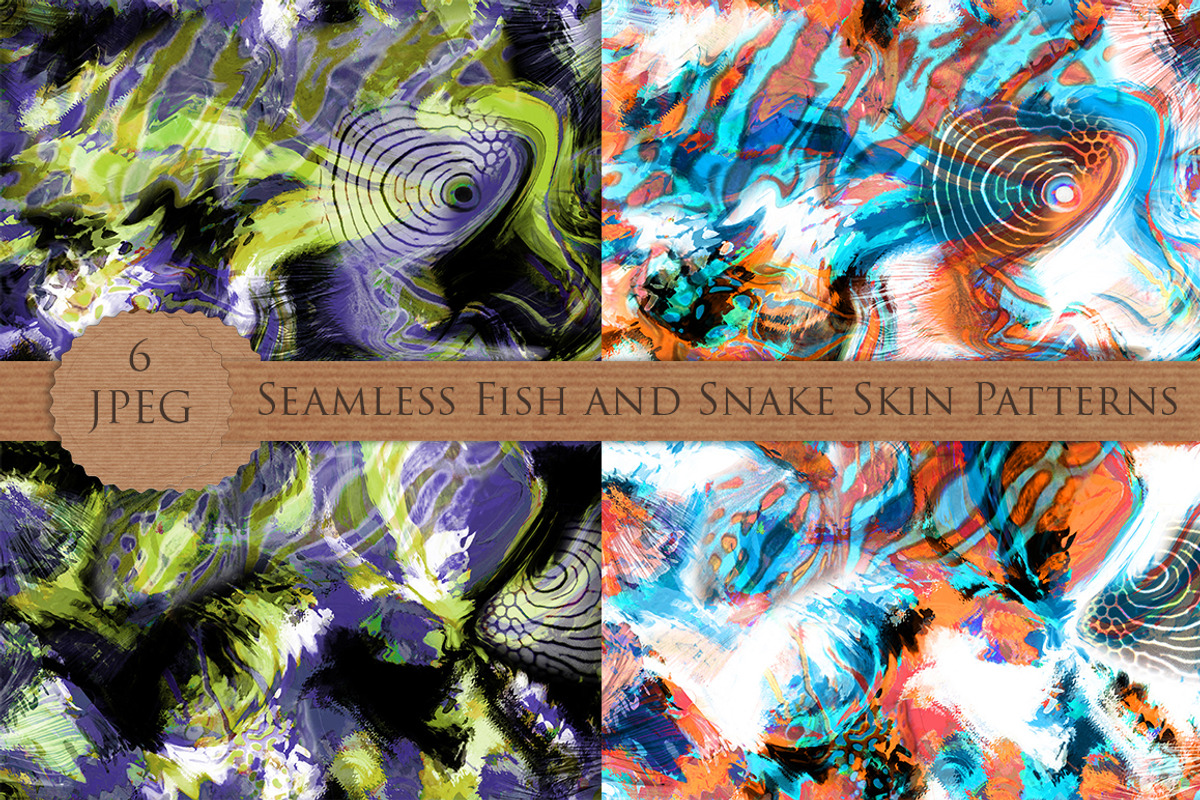 SNAKE FISH skin  6 seamless patterns, a Pattern Graphic by Futurel (Photo 4 of 4)
