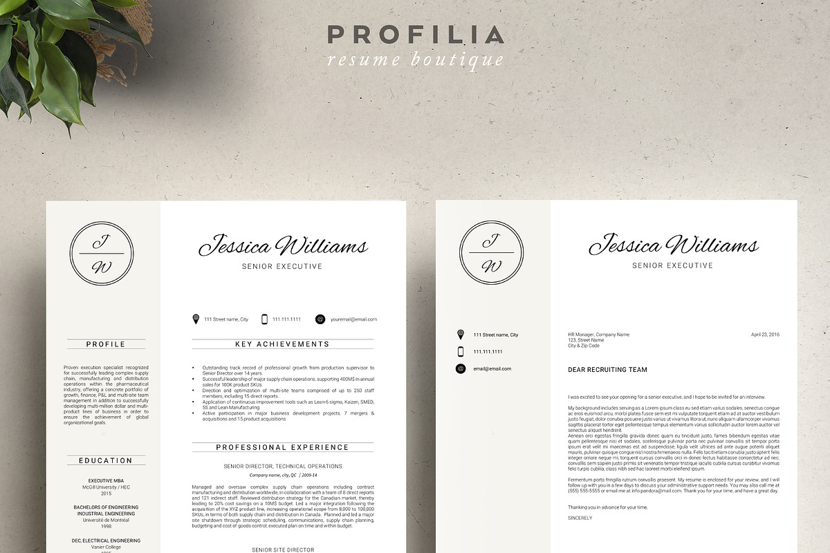 Word Resume & Cover letter Template, a Resume Template by Profilia Resume Boutique (Photo 3 of 3)