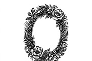 50 Elegant Floral Oval Mirror Frame, a Decorative Illustration by Amazin_art (Thumbnail 17 of 34)