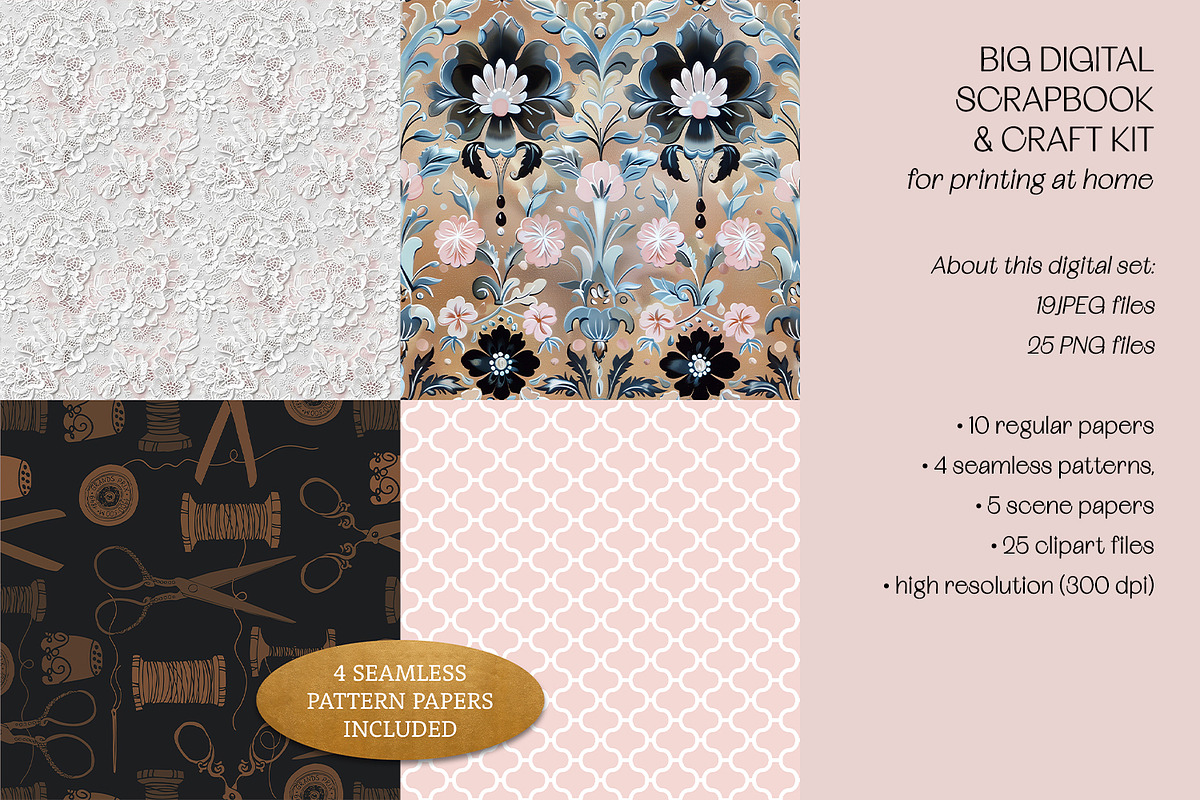 The Joy Of Sewing Scrapbook Kit, a Decorative Illustration by The Dutch Lady Designs (Photo 4 of 9)