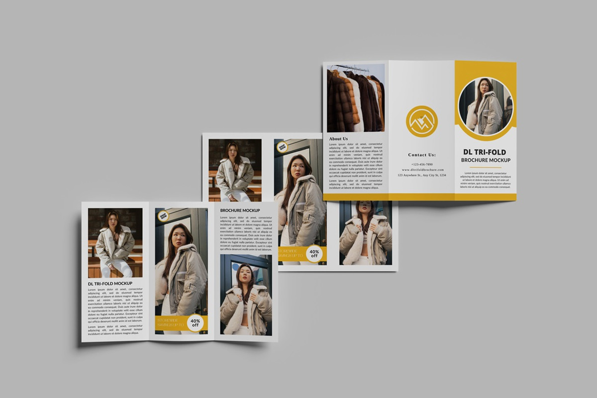 DL Tri-Fold Brochure Mockup, an Advertising Mockup by GraphicWindow (Photo 3 of 6)