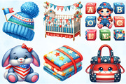 4th of July Baby Nursery Clipart, an Illustration by Craft Nest (Thumbnail 4 of 9)