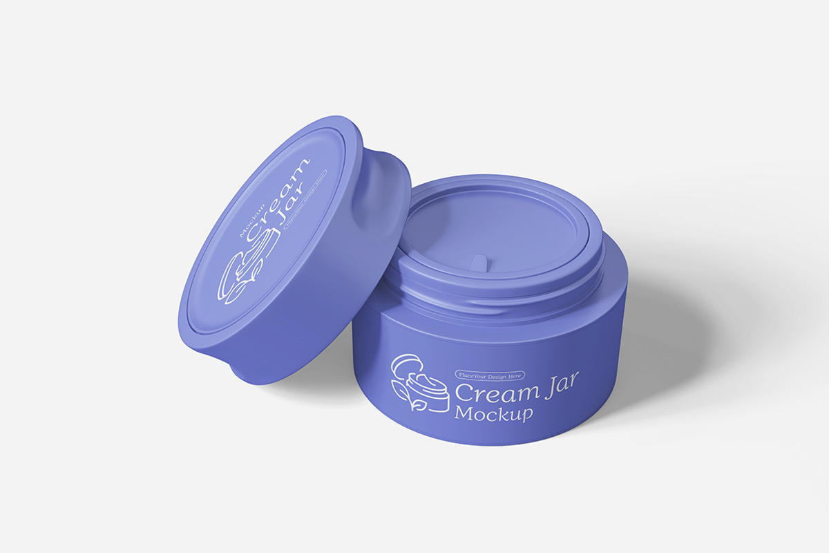 Cream Jar Mockup PSD, an Advertising Mockup by Indah (Photo 5 of 6)