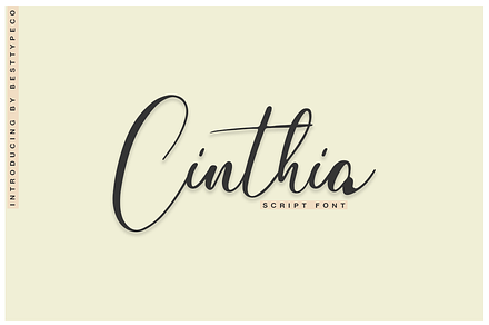 Cinthia, a Handwritten Font by Besttypeco