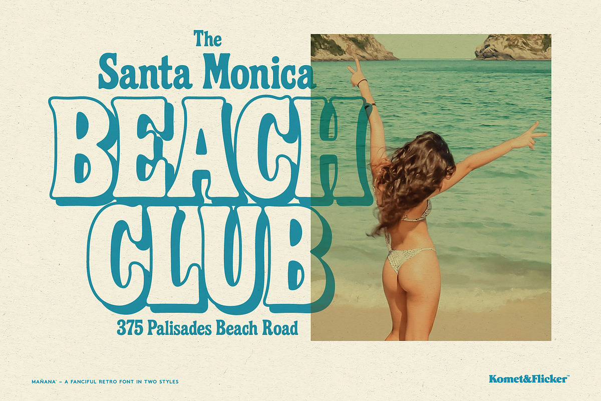 Mañana – A Fanciful Retro Font, a Serif Font by Komet & Flicker (Photo 13 of 15)
