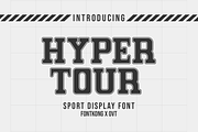 Hyper Tour - A Sport Display Font, a Serif Font by overlaytemplates (Thumbnail 1 of 5)