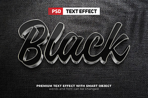 silver black luxury 3d editable text