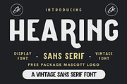 Hearing - Vintage Sans Serif Font, a Sans Serif Font by Arendxstudio (Thumbnail 1 of 10)