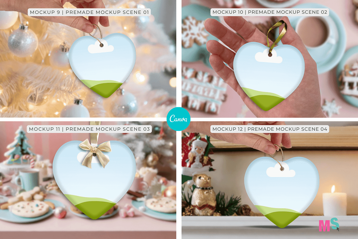 Heart Ceramic Ornament Canva Mockup, a Mockup by Mockup Scene (Photo 6 of 18)