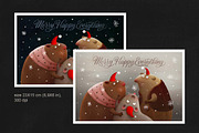 Animal Christmas Greeting Cards, an Animal Illustration by CosyPic (Thumbnail 2 of 5)