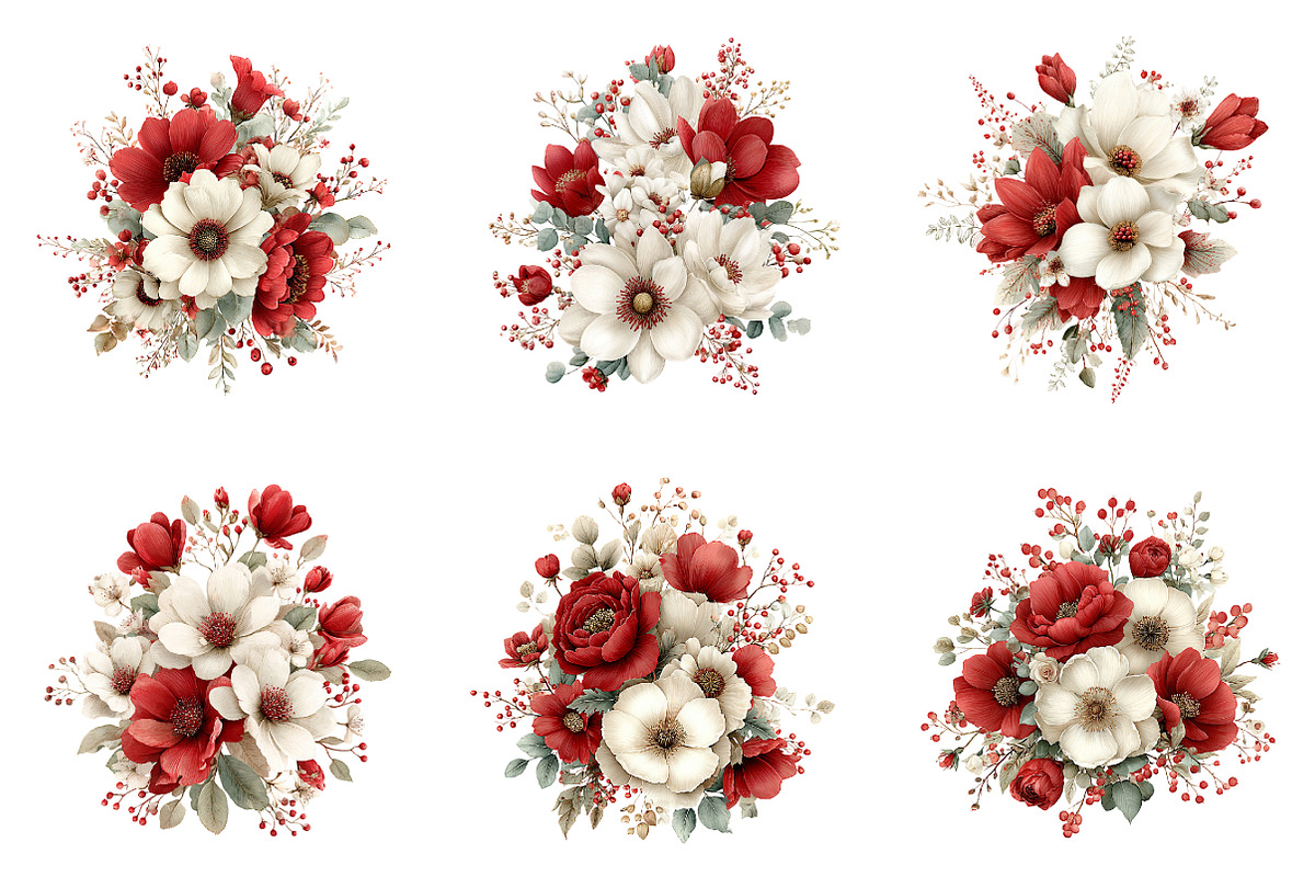 Whimsical spring flower clipart, an Illustration by SinaCreation (Photo 3 of 11)