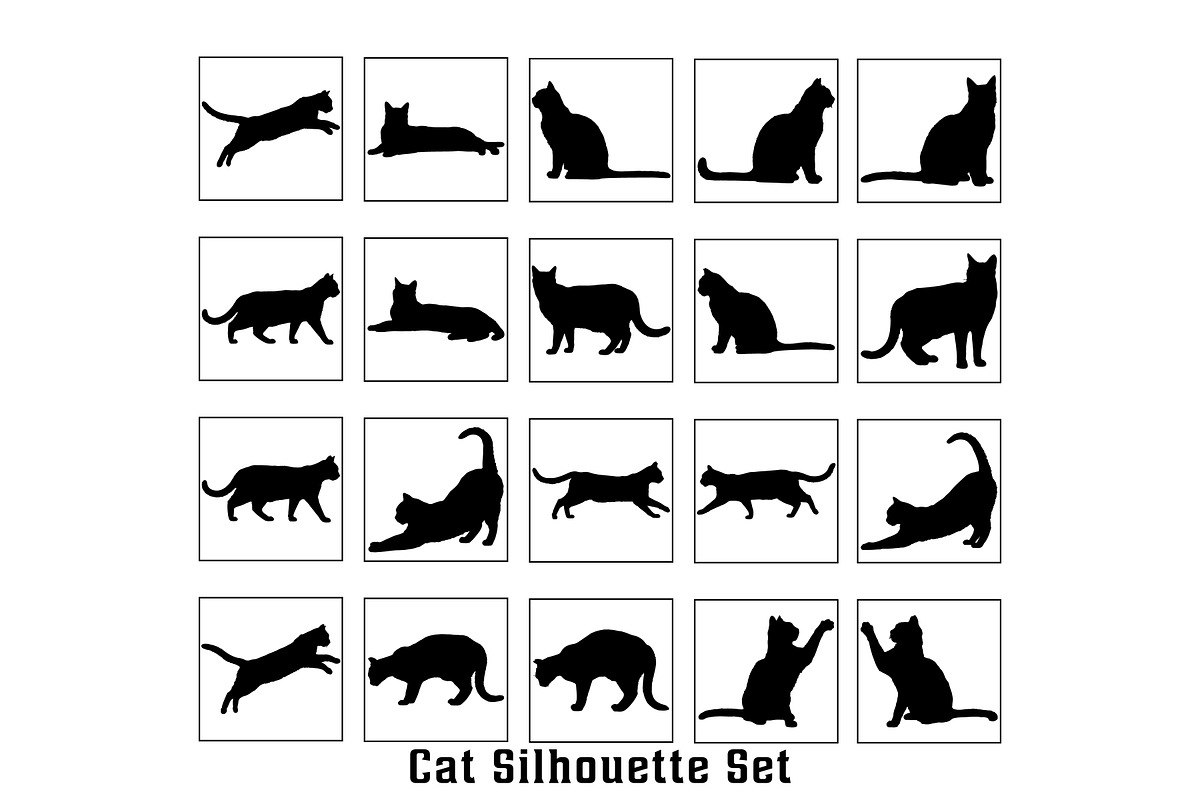 Cats Silhouette Bundle, Pet Animal, an Animal Illustration by Unique Design Team