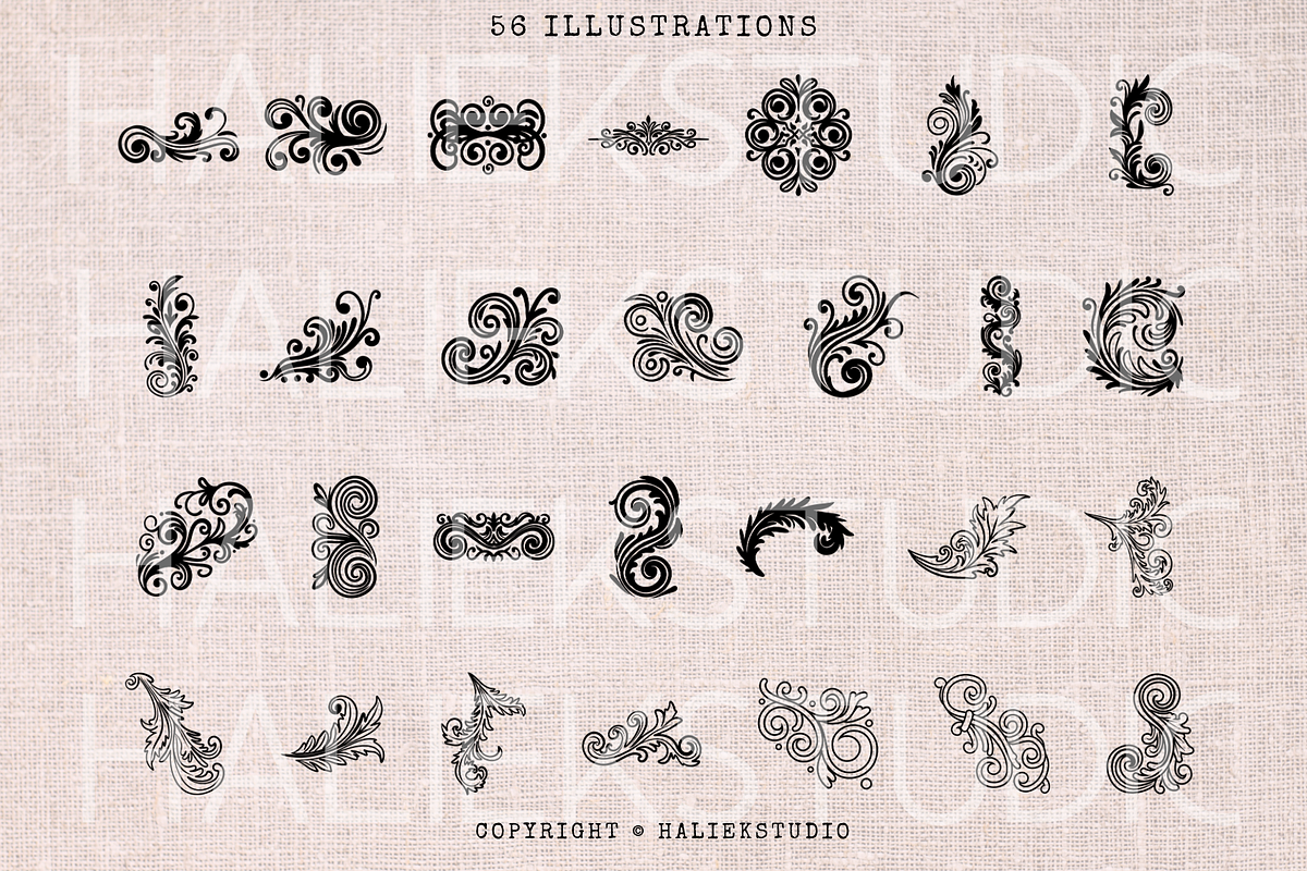 Filigree SVG Illustrations, a Decorative Illustration by HalieKStudio (Photo 3 of 8)