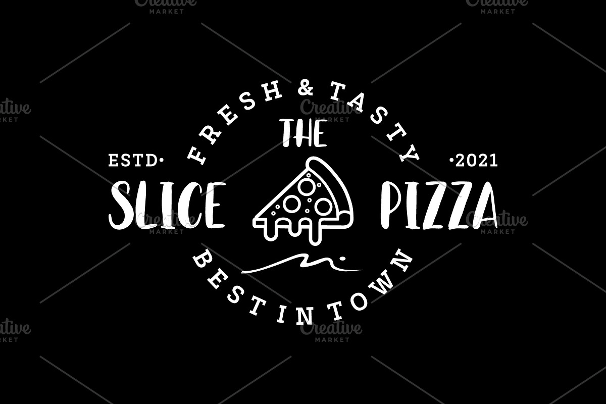 Pizzeria Logo With Simple Pizza Icon, a Branding & Logo Template by Atlantis X Nurman Arbai (Photo 1 of 2)