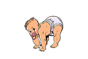 Raising a baby and its first, a Person Illustration by rogistok