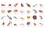 Sea Food Watercolor set, a Graphic by Tamaretto (Thumbnail 3 of 3)