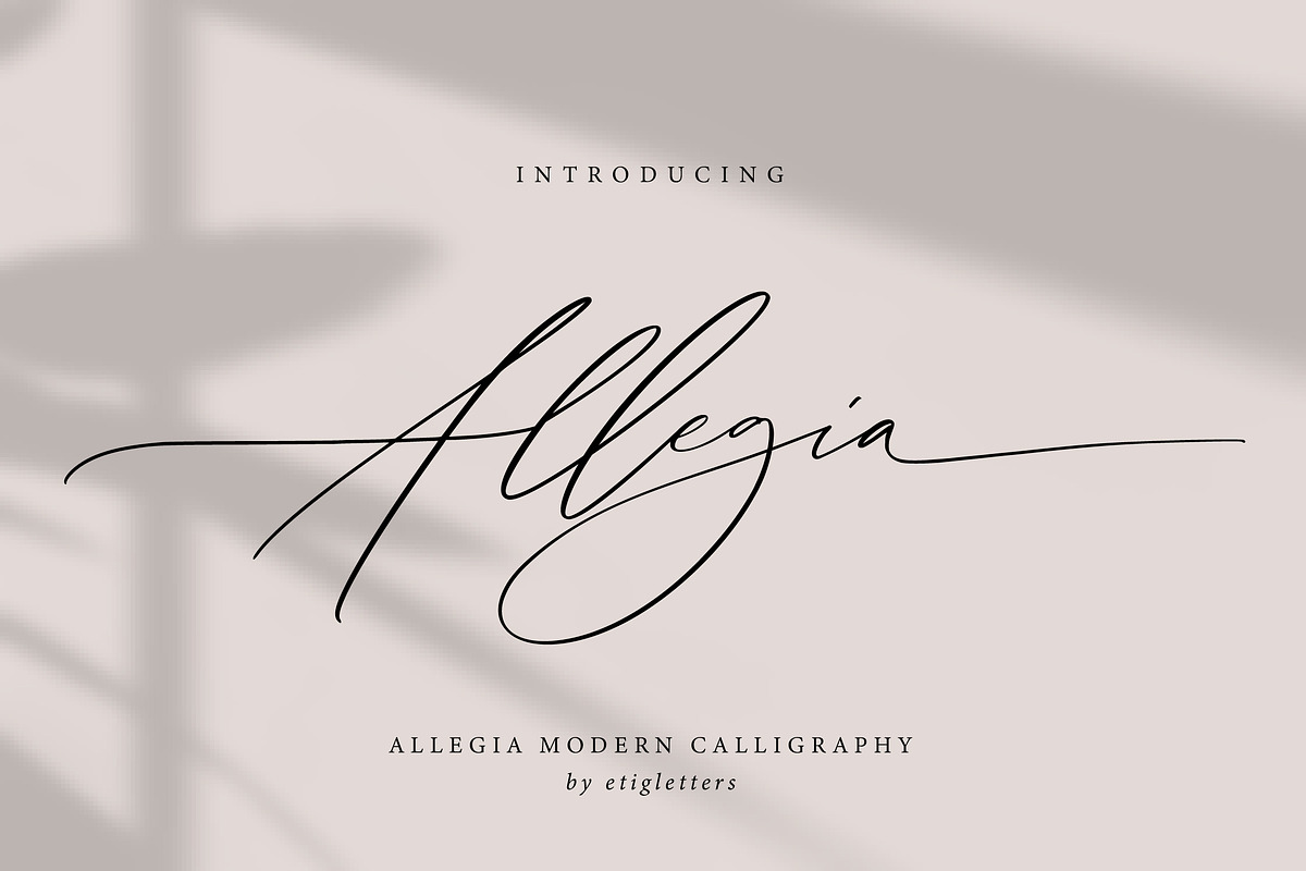 Allegia Handwritten Wedding Font, a Handwritten Font by etigletters (Photo 1 of 10)