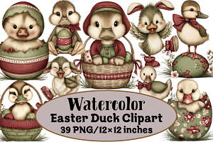 Easter Duck Clipart, an Illustration by Design Market