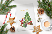 Snowmen Village Watercolor Clipart, an Illustration by Anna Druzhkova (Thumbnail 8 of 20)