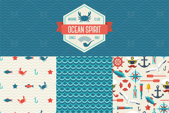 Ocean Patterns Set preview 5