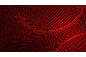 Red wireframe mesh tunnel., a Technology Illustration by Liudmyla Matviiets