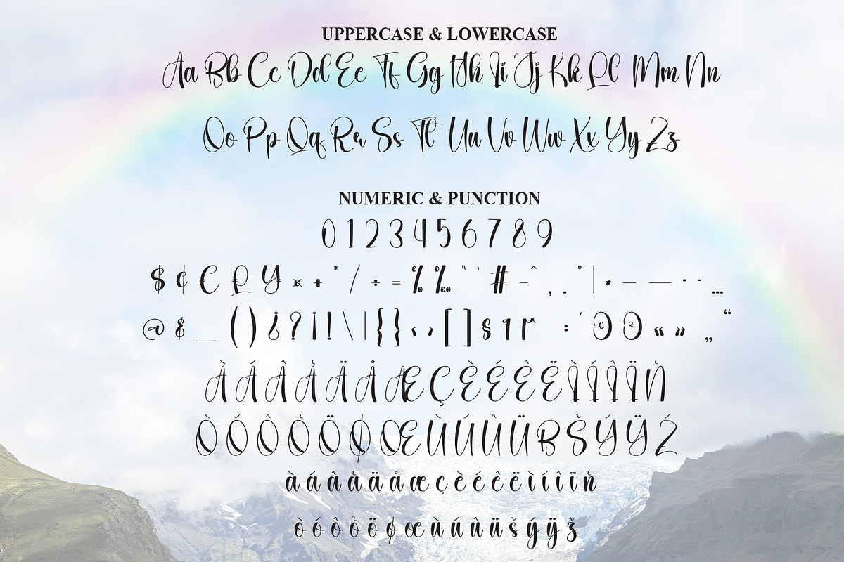 Rainbow | Script Font, a Handwritten Font by Scratchones (Photo 7 of 9)