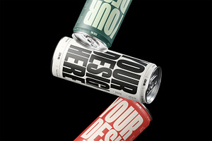 Floating Zigzag 330ml Can Mockup